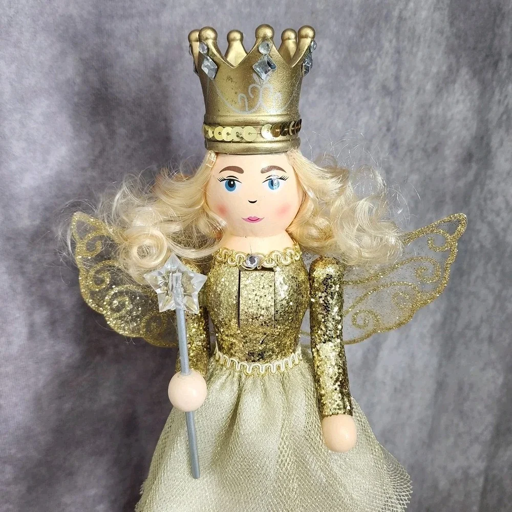 Gold Ballerina Princess Nutcracker Crown Tutu‎ Wooden Christmas 14